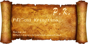 Pécsi Krisztina névjegykártya