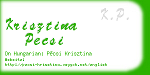 krisztina pecsi business card