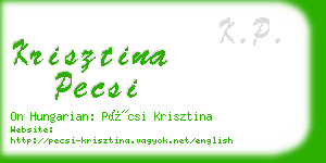 krisztina pecsi business card